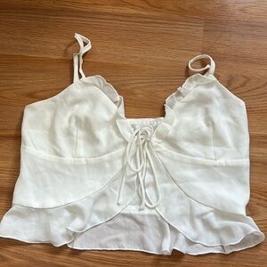 Princess Polly white tie front top
